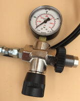 Druckluft Füllschlauch für Füllanalgen und Atemluftkompressoren bis 400bar, mit Manometer und Entlüftung