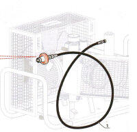 High pressure hose for Coltri compressors with 7/16 "UNF connection, JIC connection 3000mm