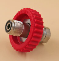 Connection shaft with handwheel for filling hose...